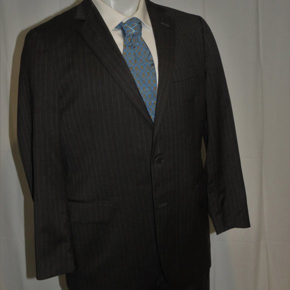 Brooks Brothers 1818 Fitzgerald Estrato Charcoal Stripe Two Button Suit 41R - Picture 8 of 14